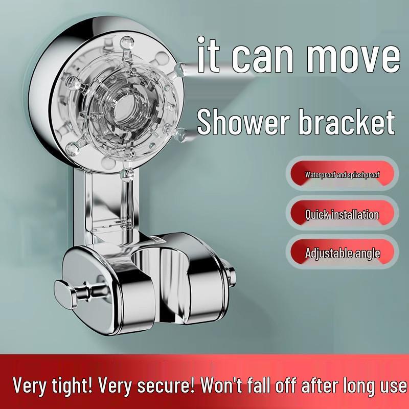 Punch-Free Adjustable Shower Head Wall Mount and Holder