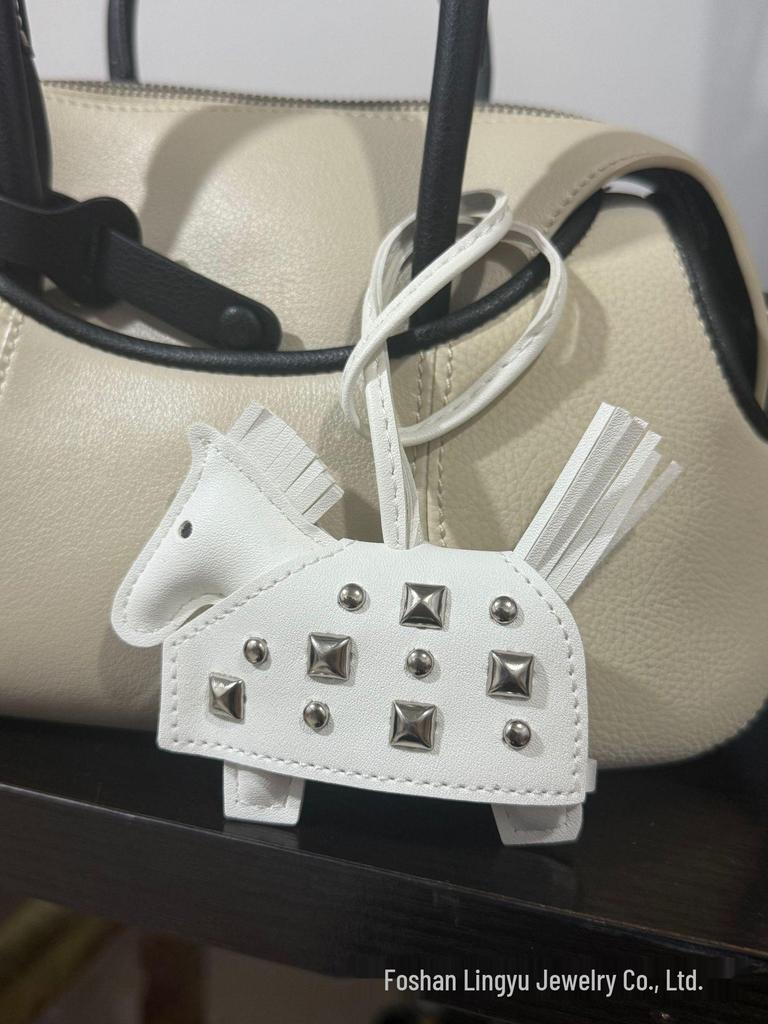 Personalized Leather Pony Bag Charm - Versatile, Cute Hanging Ornament