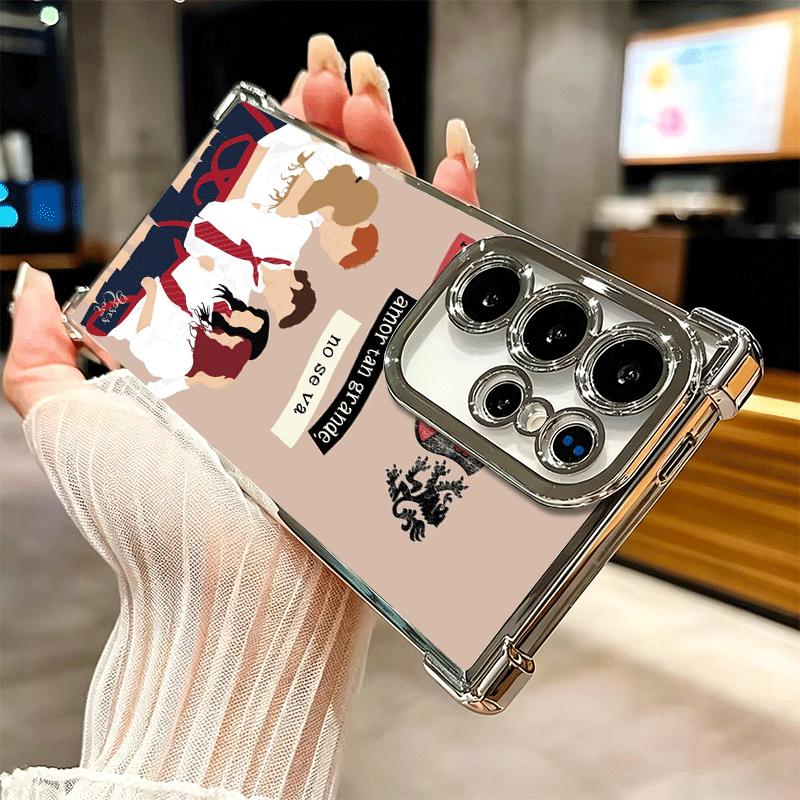 F-Fashion RBD R-Rebelde Plating Phone Case For Samsung Galaxy S24 S25 FE S26 Edge S23 Ultra S22 S21 Plus S20 Anti-Fall Airabag C