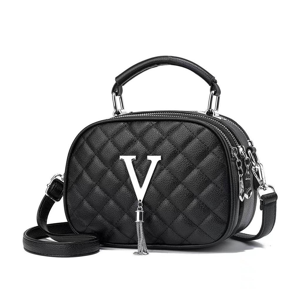 Stylish Multi-layered Casual Handbag For Women With Elegant Round Shape And Soft Pu Leather Finish Style F