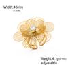 Cazador Big Flower Women's Ring Gold Color Open Rings Stainless Steel Adjustable Jewelry Waterproof Party Wedding Gifts Trendy