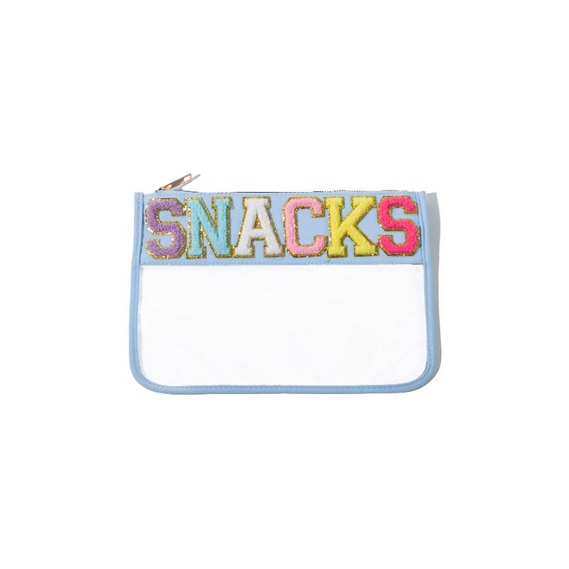 Embroidered PVC Transparent Travel Set: Cosmetics, Toiletries, Towel, File Storage Bag