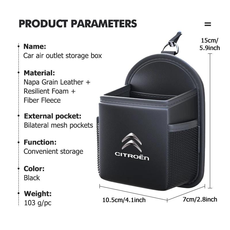 ALB1 Car Air Vent Outlet Storage Bag Phone Holder Pocket Organizer For Citroen Jumper Celysee Cactus Picasso Aircross Saxo Grand