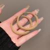 Silver Needle Retro Flocking Circle Earrings - Elegant Autumn/Winter Ear Cuffs for a Sophisticated Look.