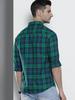 Men Slim Fit Checkered Full Sleeves Spread Collar Casual Shirt