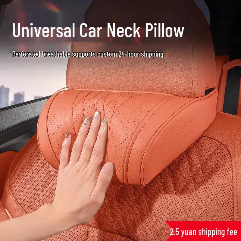 Luxurious Nappa Leather Neck Pillow for Maybach & Toyota Car Seats – Year-Round Comfort