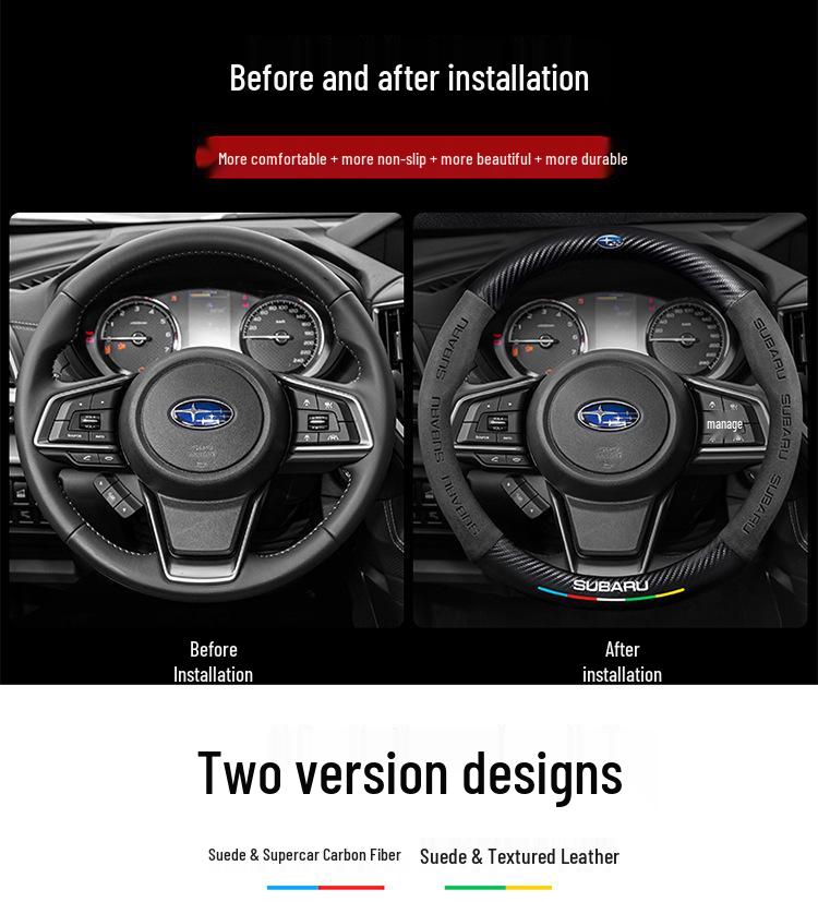 Κάλυμμα Τιμονιού για Subaru: Forester, Outback, Legacy, Impreza, XV/WRX/BRZ - Κάλυμμα Λαβής από Ανθρακονήματα