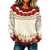 Women's Casual Long Sleeve Christmas Print Neck Knit Sweater