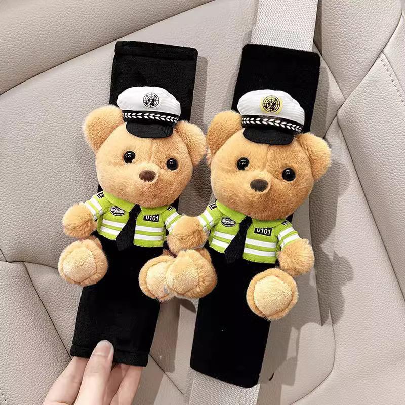 Cartoon Bear Plush Seat Belt Shoulder Pad