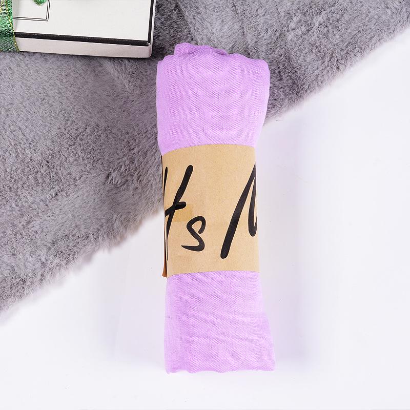 2022 Women's Cotton & Linen Candy Color Neck Scarf – Soft, Solid Hue Gift Scarf
