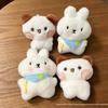 Cartoon Rabbit Plush Doll Pendant with Scarf, Cute Bear Bag Charm