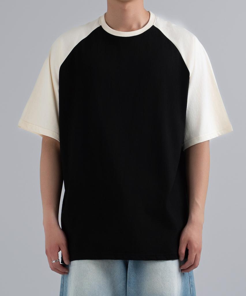 UNDEROFF Oversized Raglan Short Sleeve T-Shirt Black