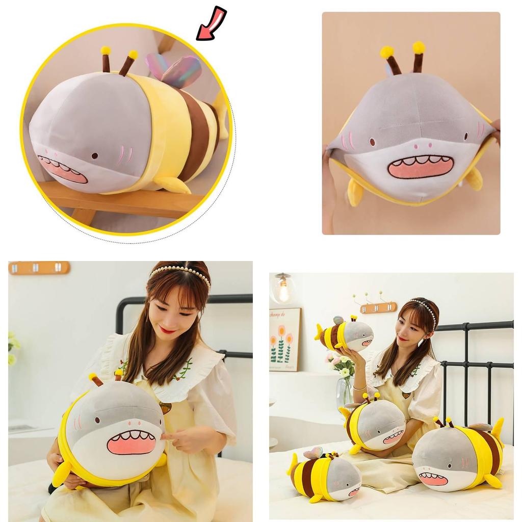 Bee Shark Plush Toy Funny Stuffed Animal Pillow Gift