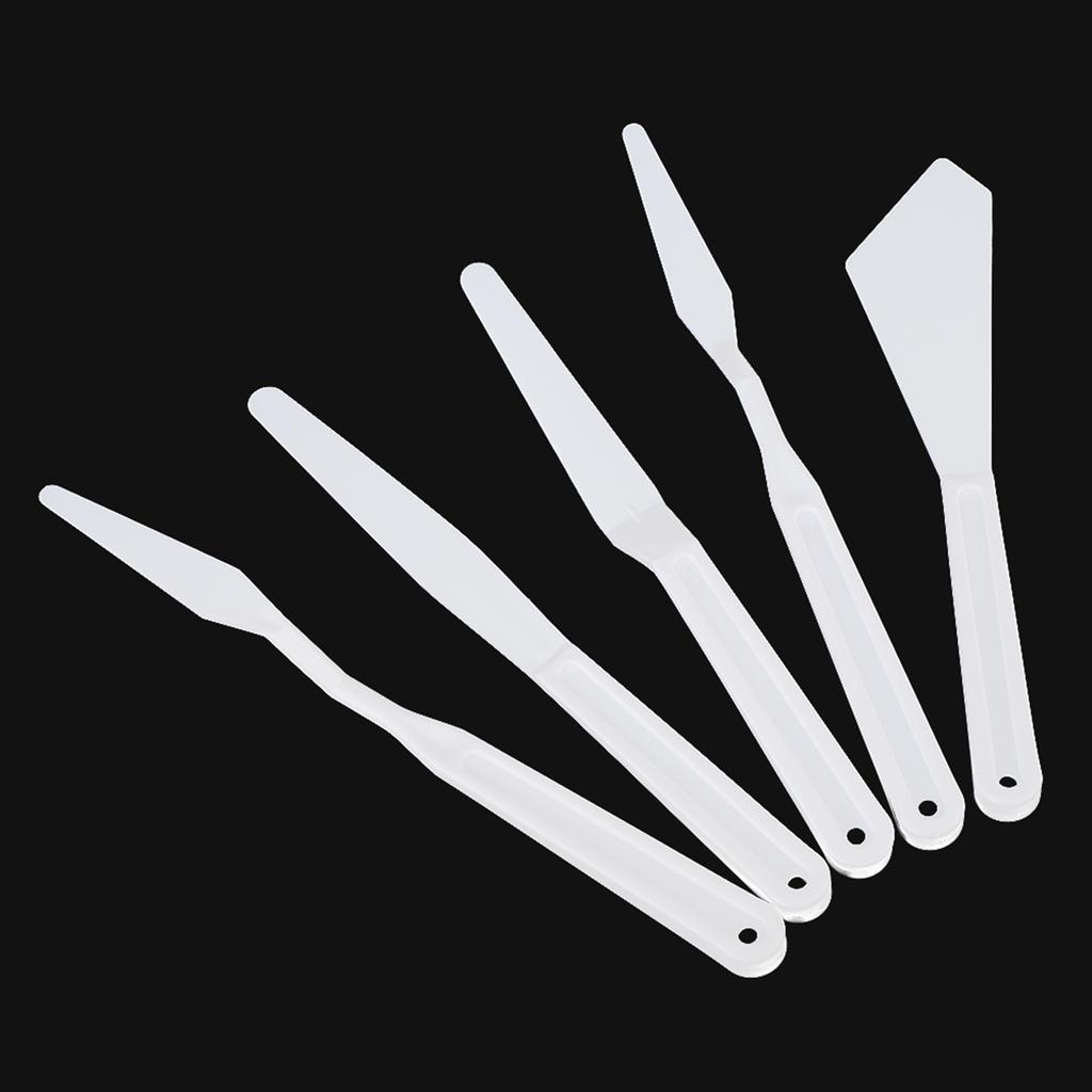 6pcs White Plastic Painting Palette Knives Paint Art Pigment Spatulas