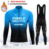2026 Winter Thermal Fleece Cycling Jersey Set Maillot Ropa Ciclismo Keep Warm MTB Bike Wear Bicycle Clothing Blue Cycling Set