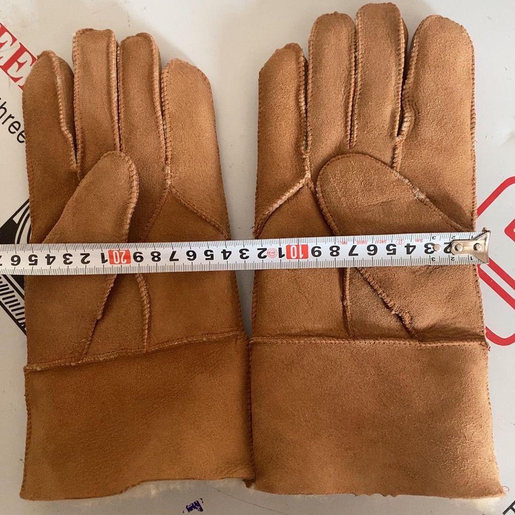 Men's Wool-Lined Sheepskin Winter Gloves - Thick, Warm, Cold-Proof, Ideal for Northeast Outdoor Work