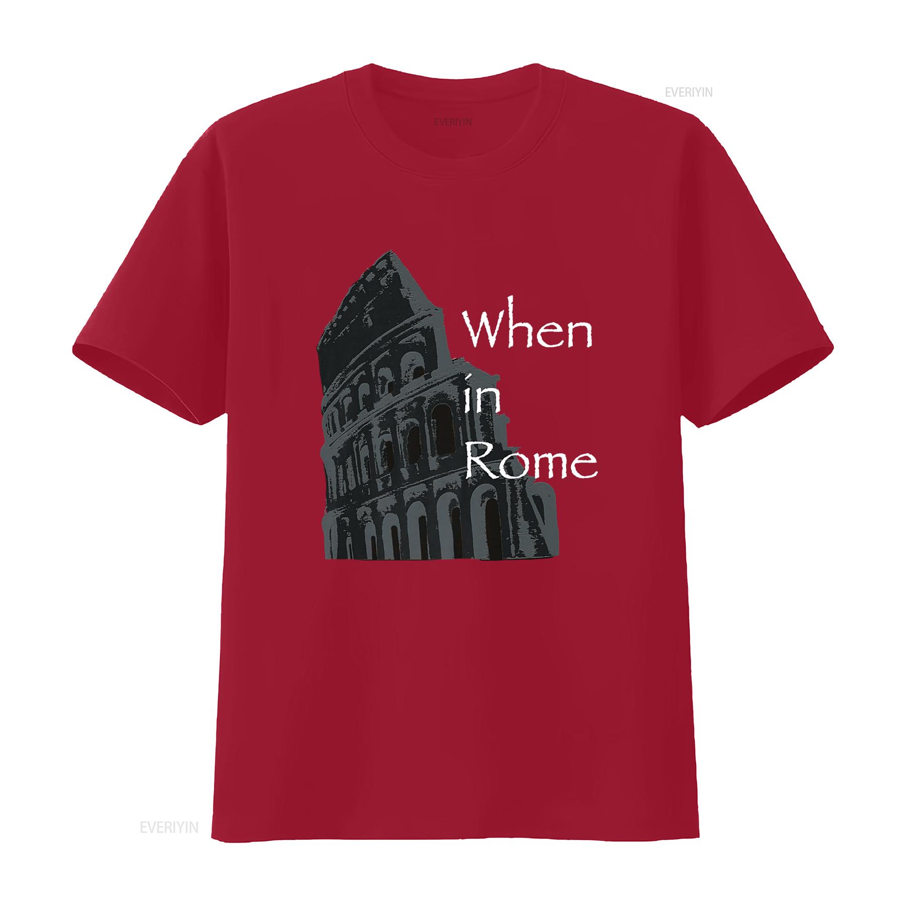 

When in Rome Colosseum T Shirt vintage Washed Unisex Stretched Versatile Breathable Comfortable Casual homme graphic S