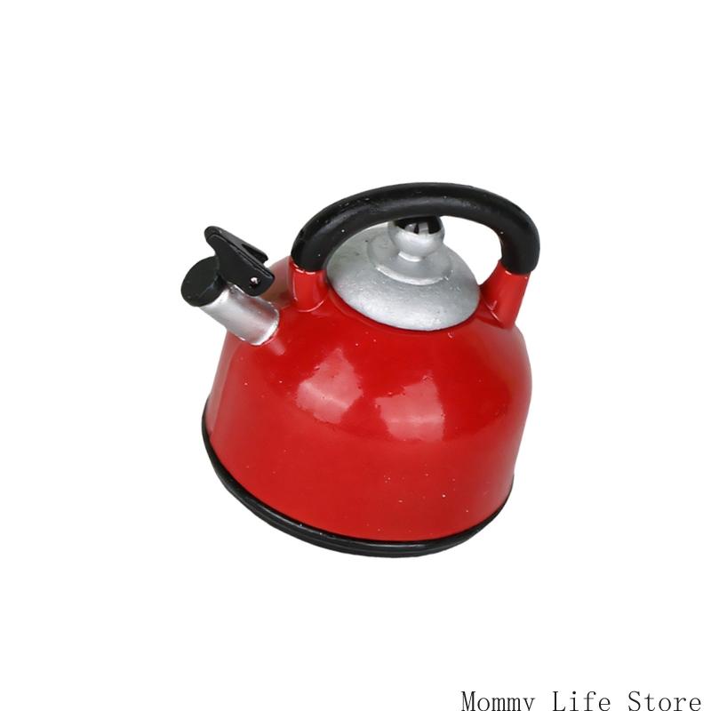 Simulation Kettle Miniature Model Figurine For Doll House Accessories With Realistic Detail For Kids Roleplay Game