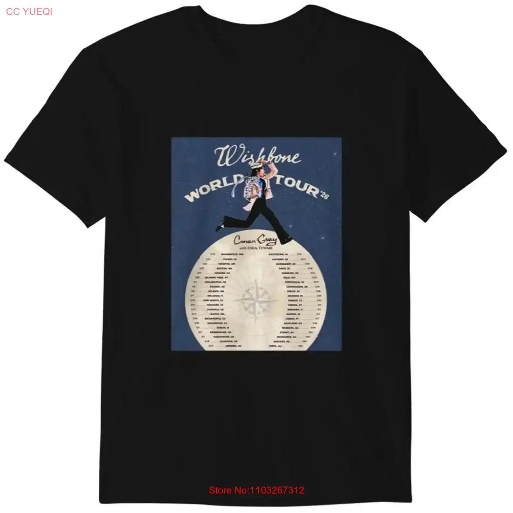 Conan Gray Wishbone World Tour 2026 T-shirt Chanteur Pop Date de Concert Vintage Légèrement Unisexe Décontracté Graphique Étiré