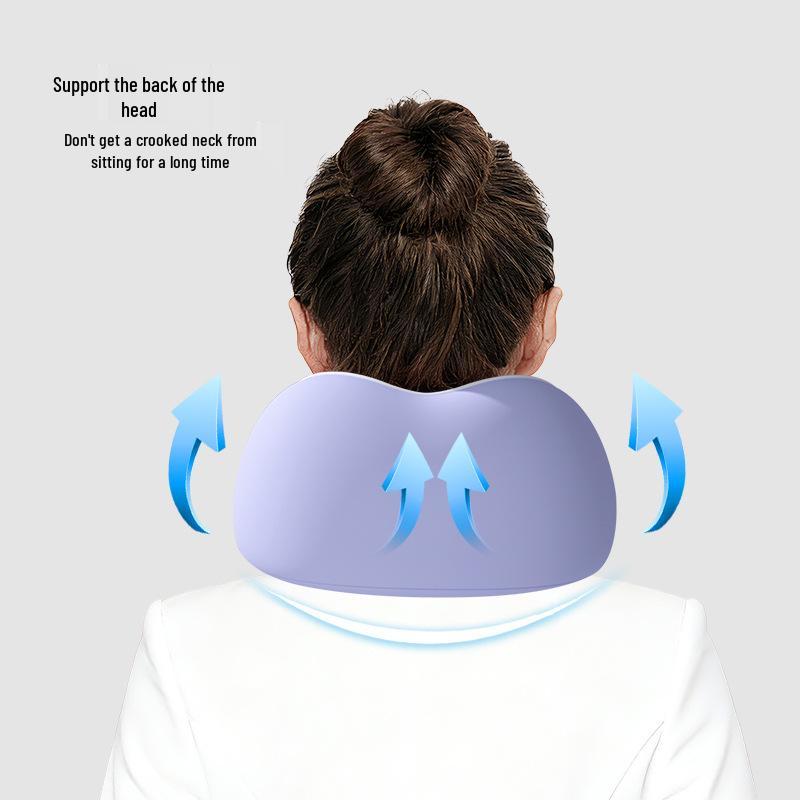 Almohada de Viaje Portátil con Espuma Viscoelástica en Forma de U para Cuello para Coche, Tren y Avión