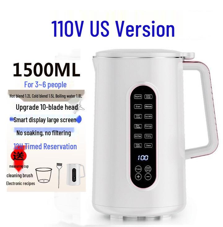 Doppelspannungs Sojamilchbereiter: Automatischer, Multifunktionaler Mixer (1,2L & 1,5L Fassungsvermögen)