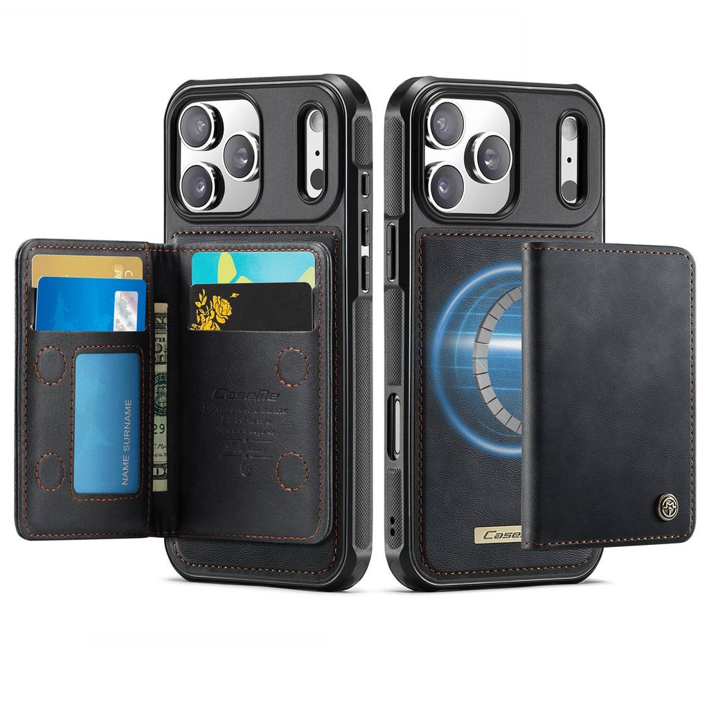 Wallet Case for iPhone 17/Air/16e/15/14/13/12/11 Pro Max 16 Plus Magnetic Card Holder RFID Detachable Kickstand Shockproof Cover