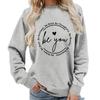 Women's Be You Letter Print Casual Loose Hoodie - Autumn/Winter Style