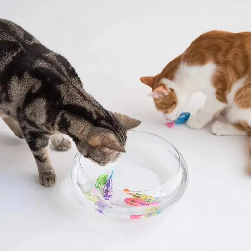 Cat Toy LED Sensing Interactive Swimming Robot Mermaid Toy Glowing Electric Fish Kitten Hunting Instinct Pet Supplies