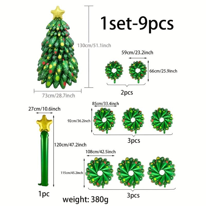 

51inch Indoor/Outdoor Large Christmas Tree Balloon Assemble Xmas Tree Aluminum Film Balloon Extra Large Christmas Decorations other