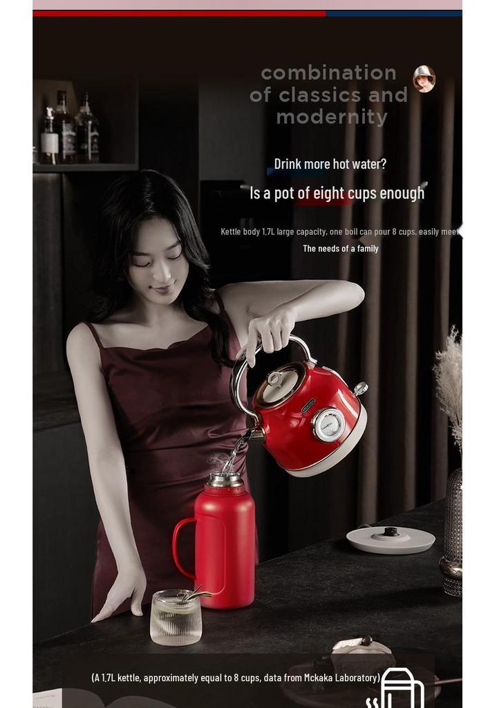 Mckaka 1.7L Stainless Steel Electric Kettle for Home & Hotel