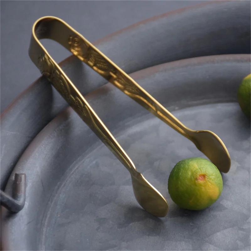 Coffee Sugar Clip Stainless Steel Anti-skid Tong Ice Palm Shape Food Cake Clamp Kitchen Gadgets Bar Buffet Golden Tools Tweezer