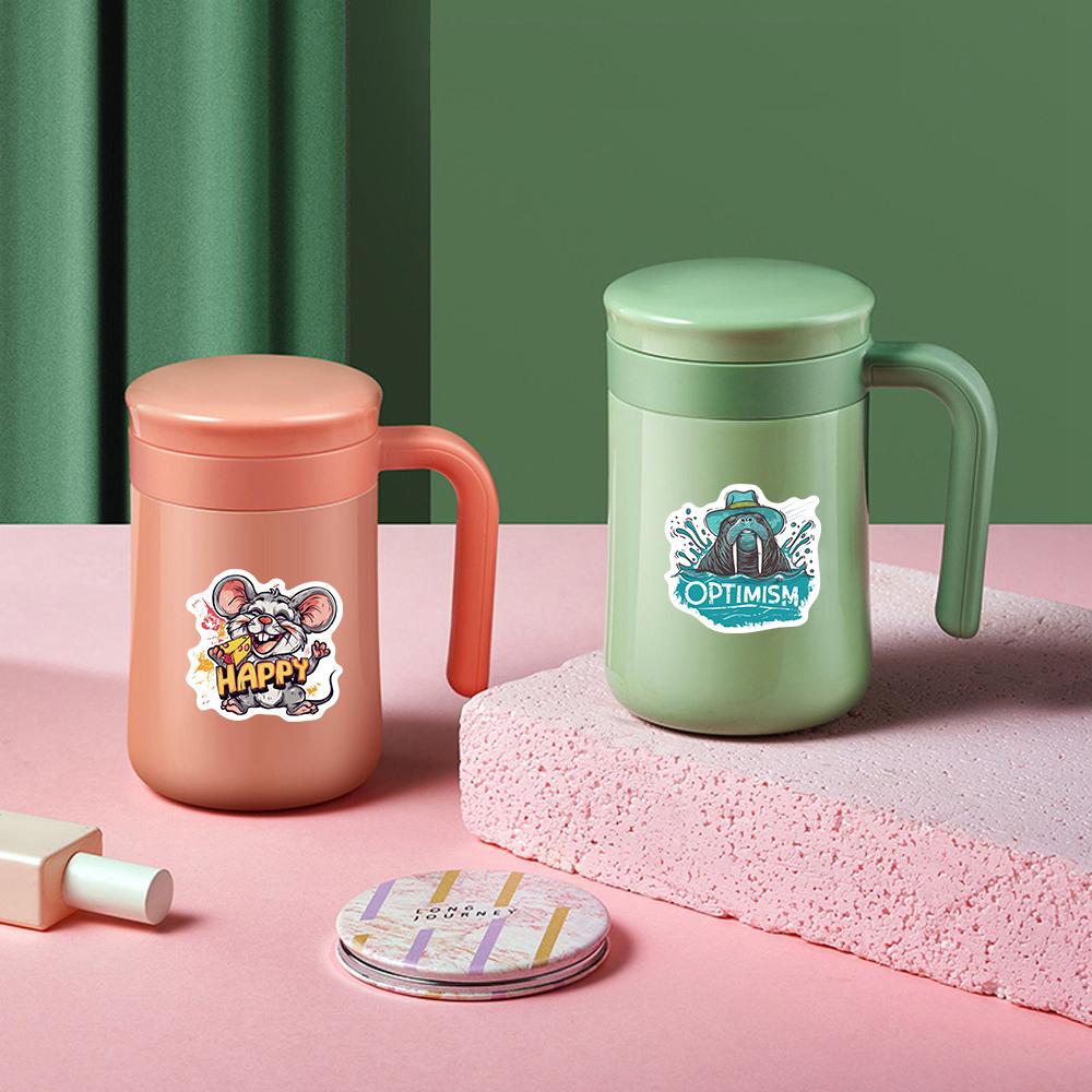 50PCS Corloful Animals Design illustrations Sticker Graffiti Skateboarding Luggage Retro Graffiti Personalized Decoration