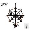 Outdoor Halloween Accessories Pumpkin Hanging Decor, Non-Woven Ghost Ornament with Light String, Spooky Holiday Decorations Door Wall Decor for