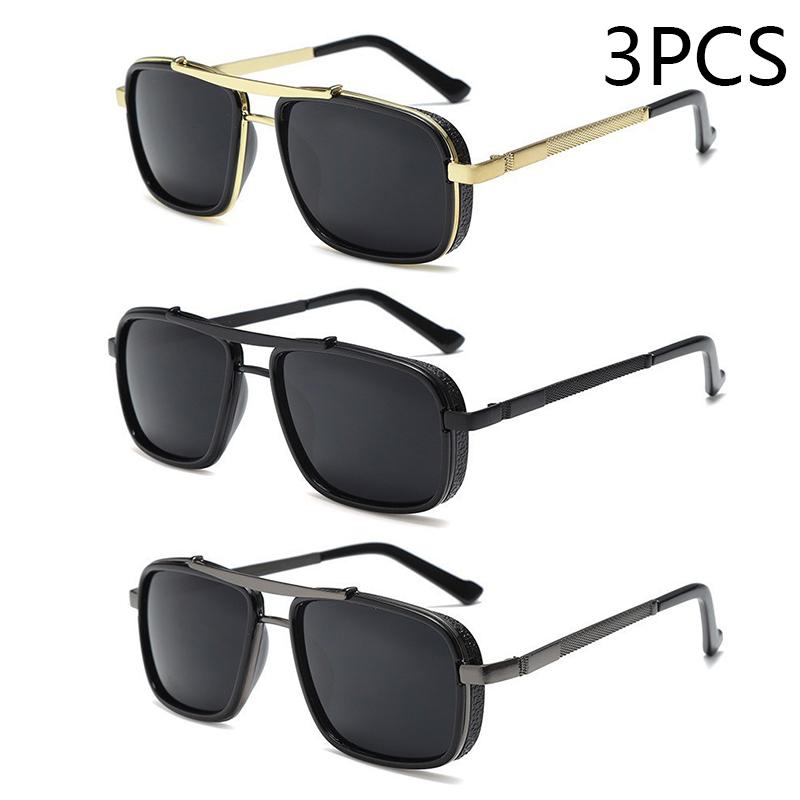 New Sunglasses Punk Sunglasses New Men's Square Uv400 Twin-beam Aviator Sunglasses