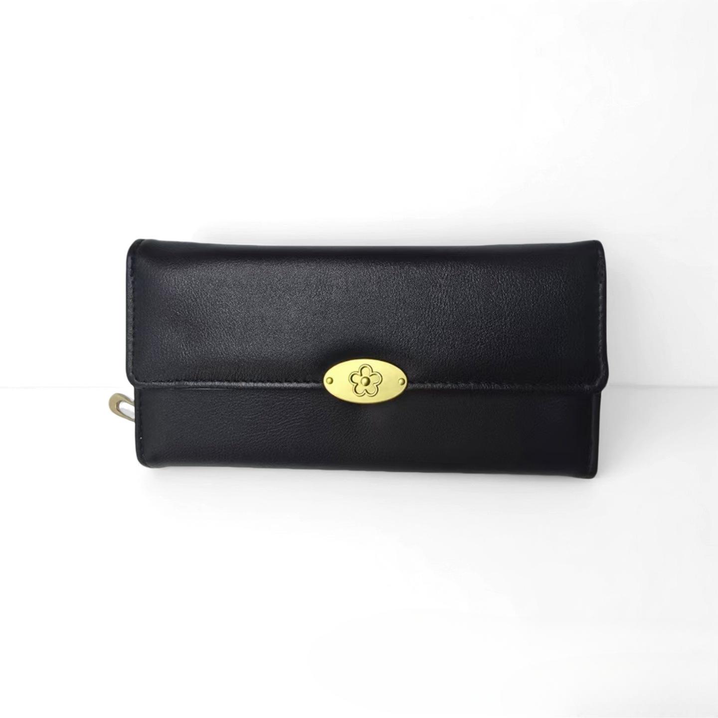 

Женские кошельки на молнии, длинный кошелек, клатч, кошелек для монет, держатель для карт 18.8 * 9.8 * 4.8CM чёрный