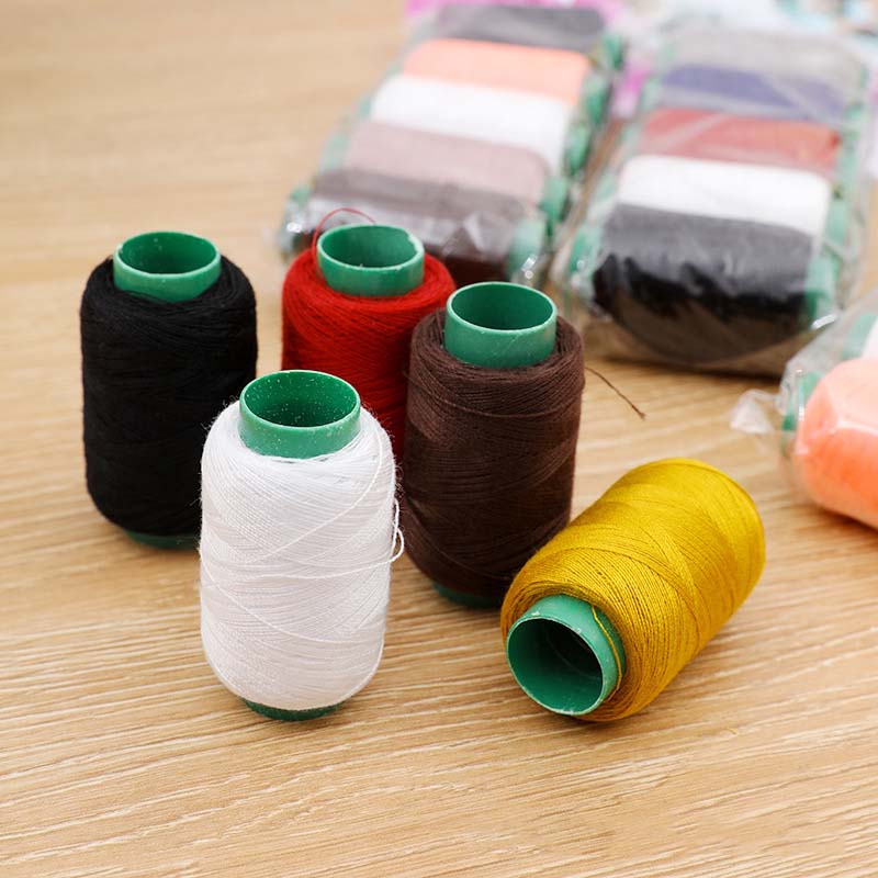 1PC Mini Sewing Machine with 5Roll Sewing Thread Household Portable Outdoor Travel Clothes Fabrics DIY Stitchin Sew Tools TMZ