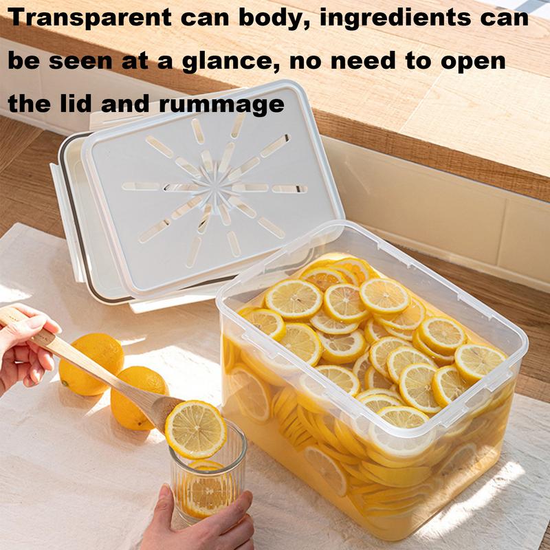 Pickle Storage Container with Strainer 4/5L Airtight Kimchi Box Fermentation Container with Handle and Lid Fermentation Storage