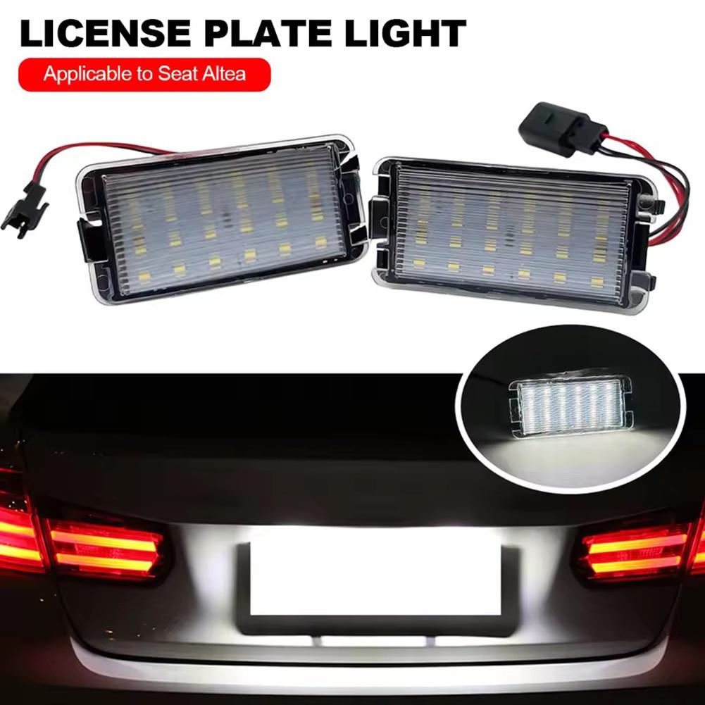 1/2pcs Error Free Car LED Number License Plate Lights For Seat Ibiza 6L Arosa Altea Cordoba MK1 MK2 Leon 1M Toledo III 2004-2009