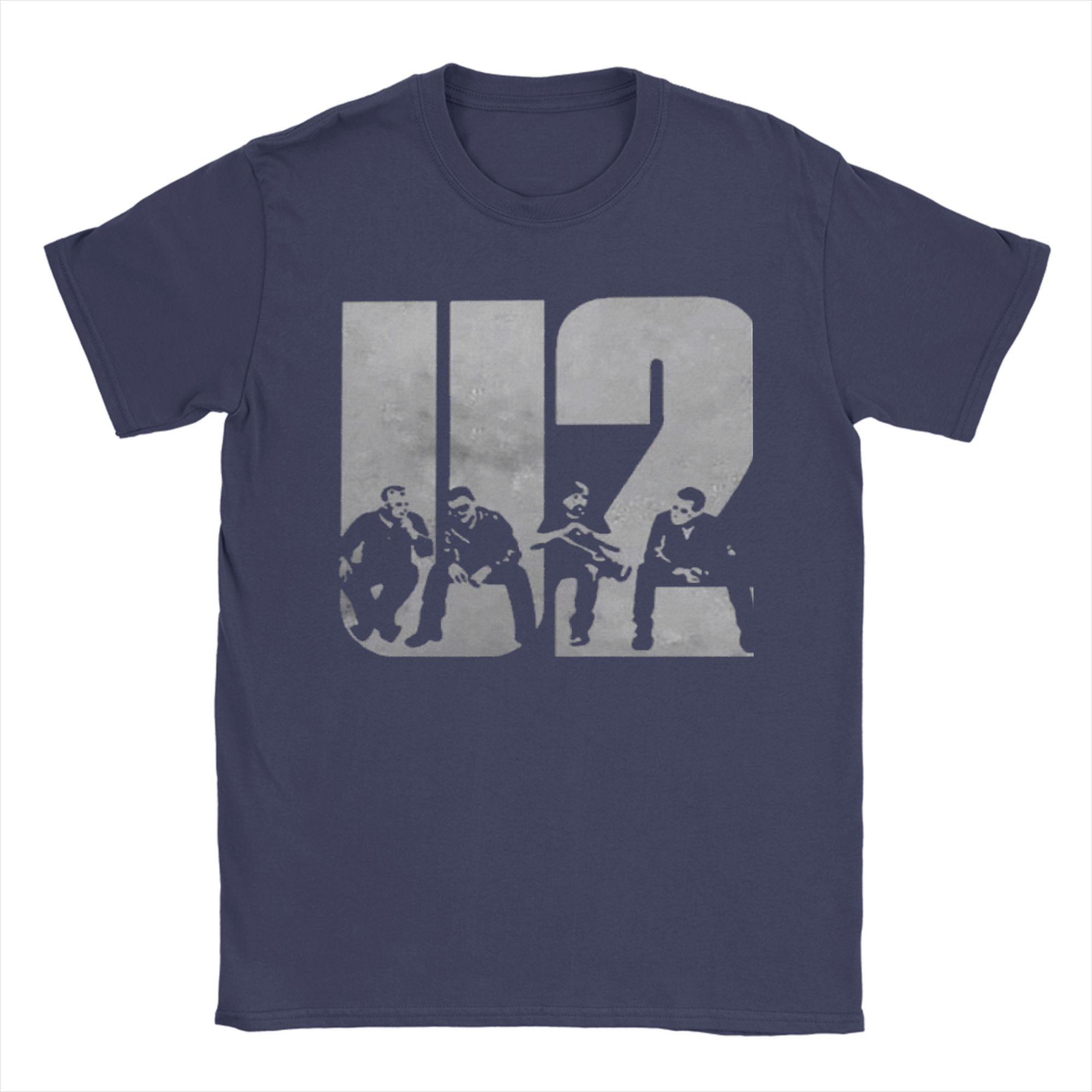 

U2 Rock Band Cotton T Shirt For Mens Summer Awesome TShirts O Neck Popular Tees Big Size Casual Tops 4XL