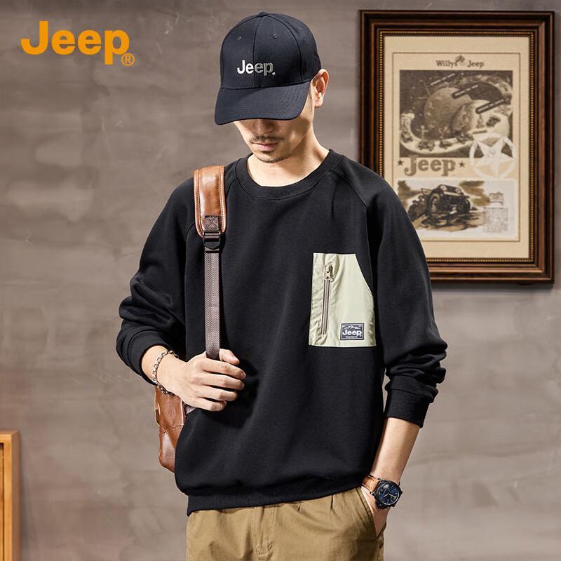 JEEP Men's Casual Loose Fit Long Sleeve Sweatshirt