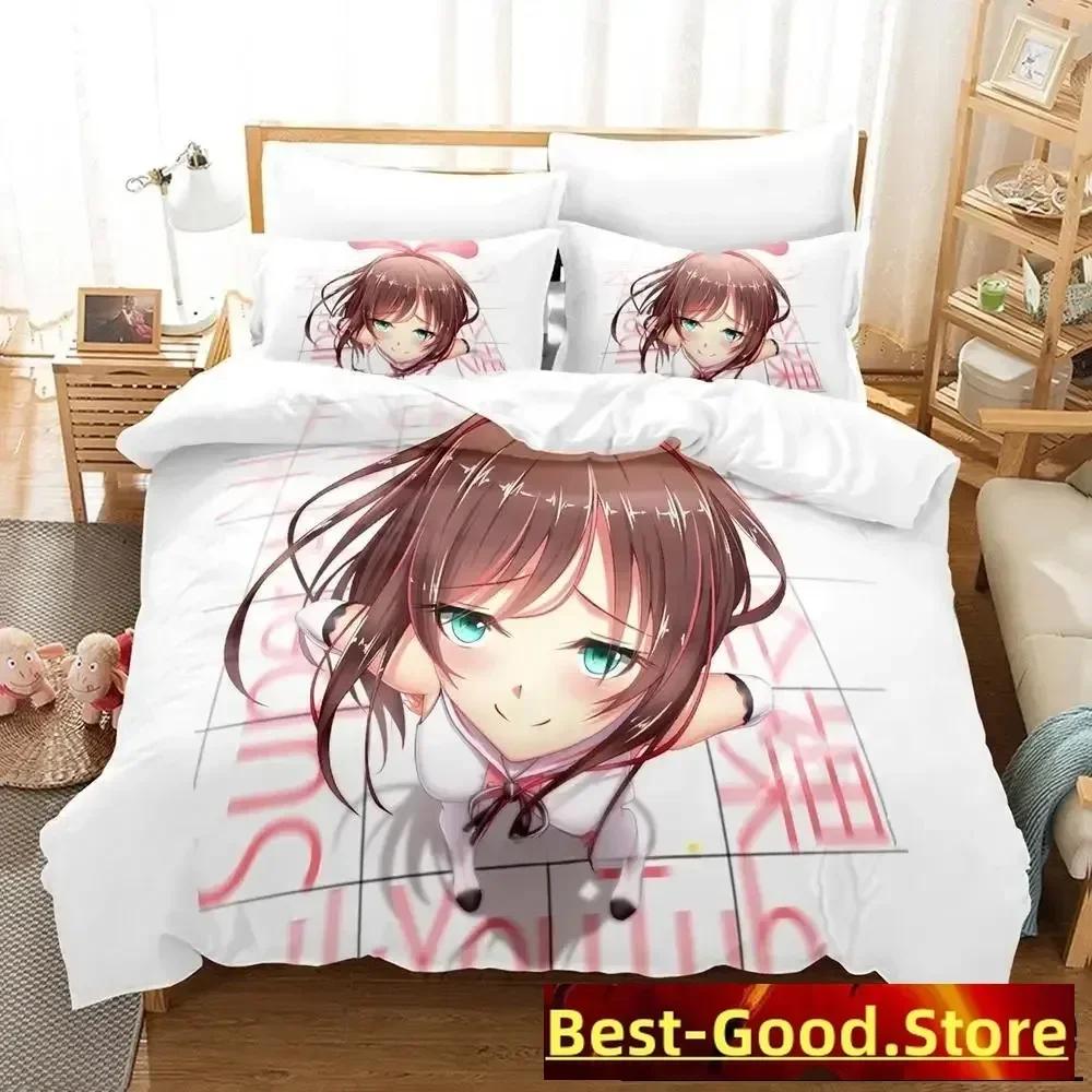 

Comforter Ai Channel Bedding Set Single Twin Full Queen King Size Bed Set Adult Kid Bedroom S 3D Print Anime Bed Comforter (quilt)-EU Single(135*200cm)3pcs
