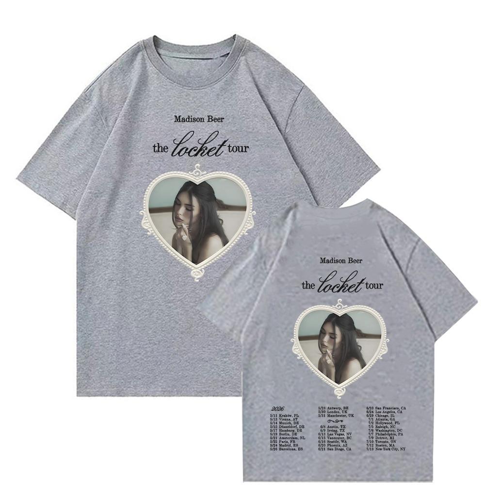 2026 Madison Beer the locket tour graphic Unisexs TShirt Unisex ONeck 100Cotton Short Sleeve Oversized Popular Fashion Tee