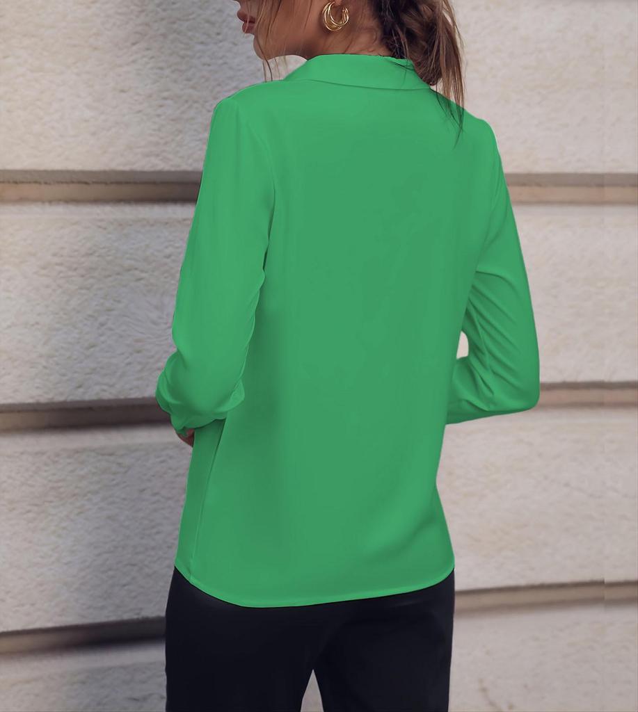 Grenzüberschreitendes europäisch-amerikanisches vielseitiges V-Ausschnitt Langarmshirt für Damen