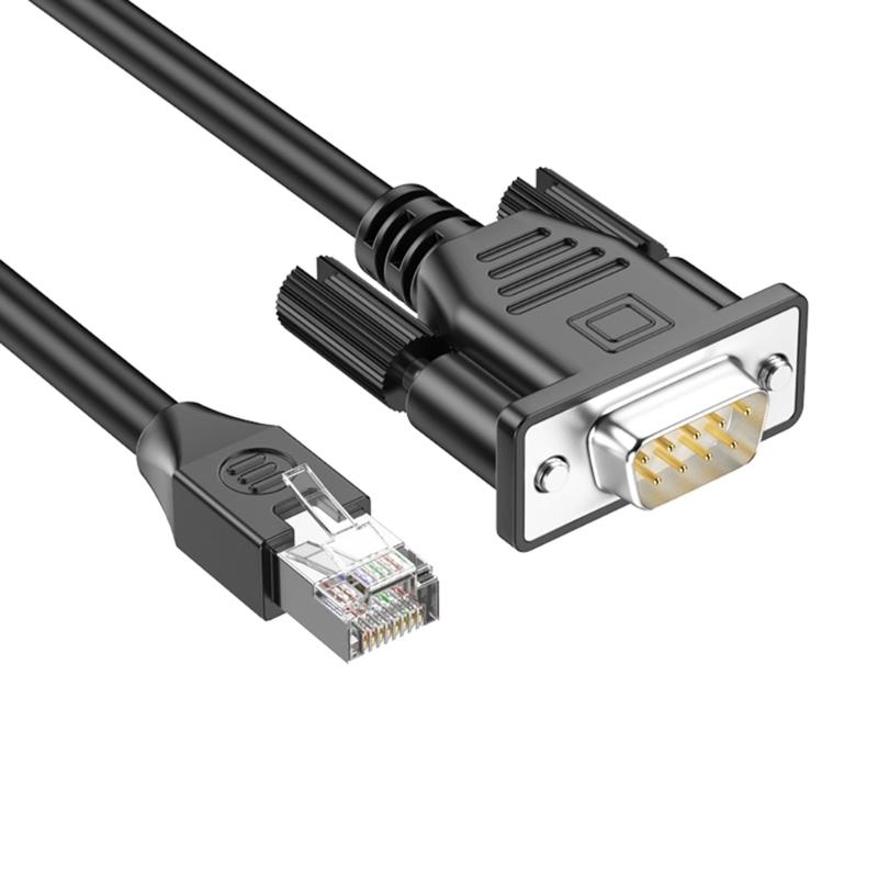 50cm to 300cm RJ45 to DB9 Serial Port Adapter Cord 8P8C Male to DB9 RS232 Male/Female Interfaces Extension Wire Line