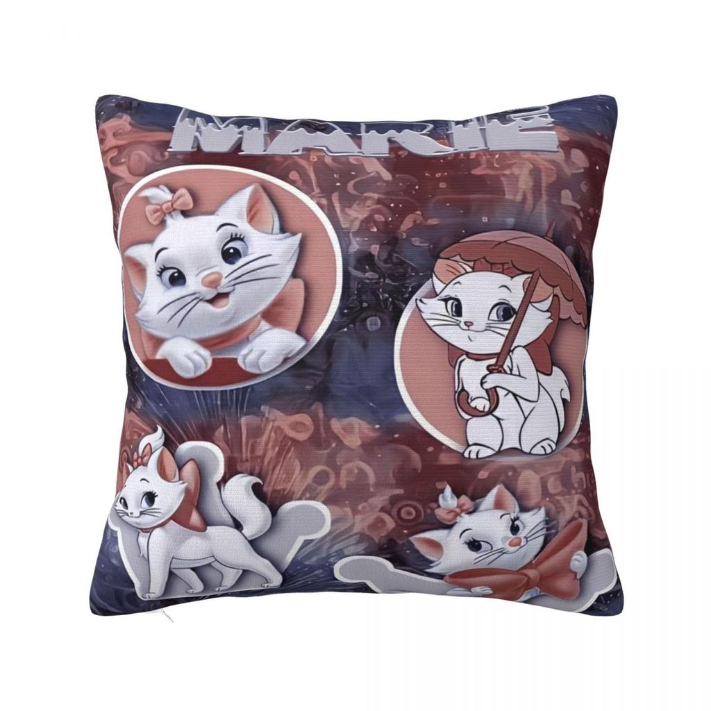 Love Marie Cat Throw Pillow Cover Polyester Decorative Pillow Vintage Pillowcase