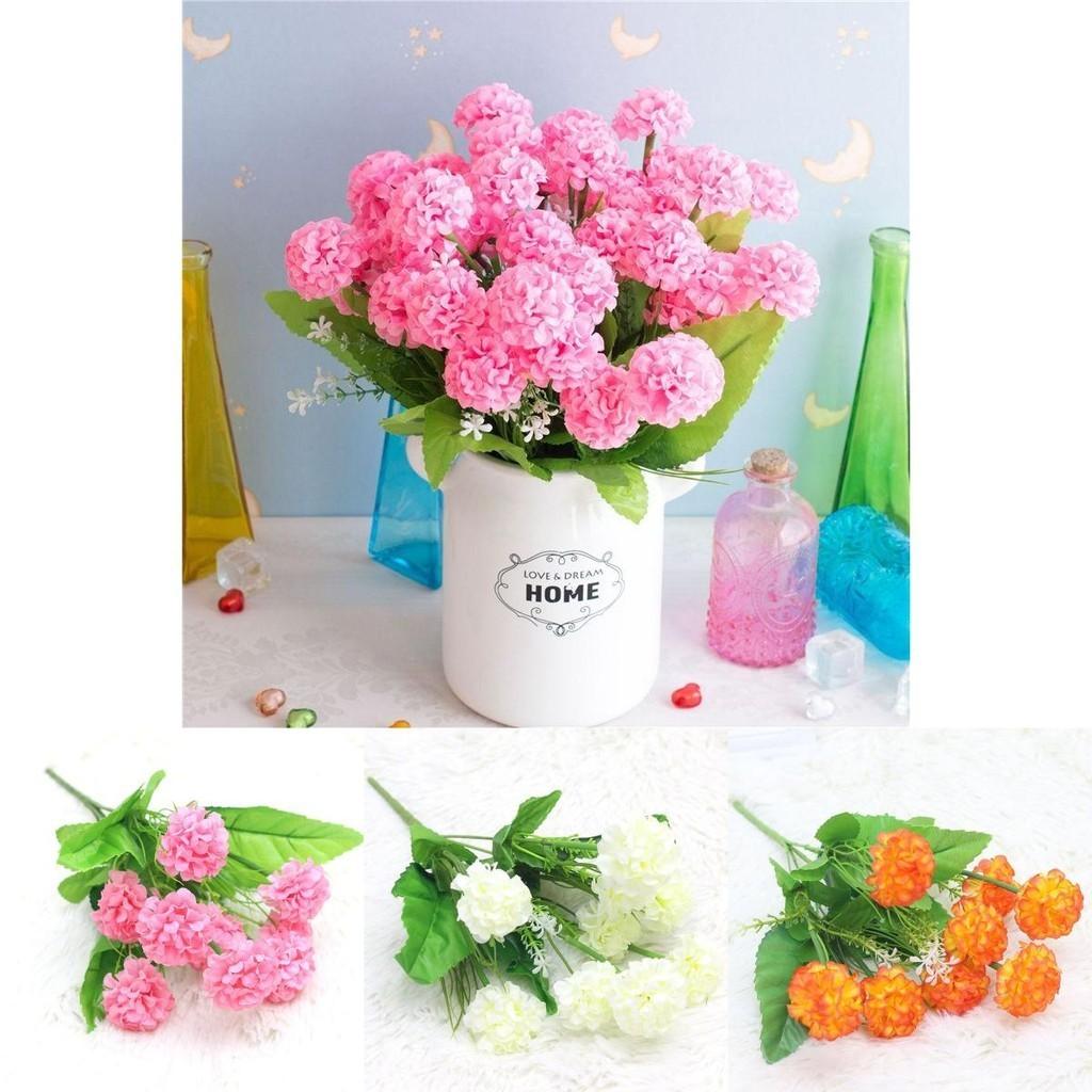 Elegant 9 Heads Artificial Carnation Silk Flowers Bouquet For Home And Wedding Decor