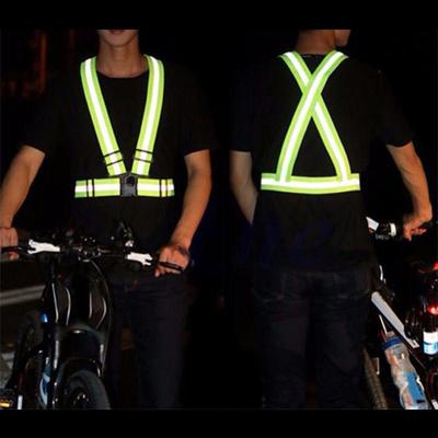 Night Running Cycling Activity Safety Reflective Vest Adjustabl Elastic Strap Reflective Stripe Security High Visibility Reflective Vest