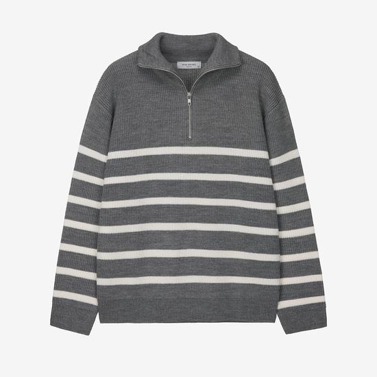 Minebridge Men s Striped Half Zip Sweater MXKT7152 M серый