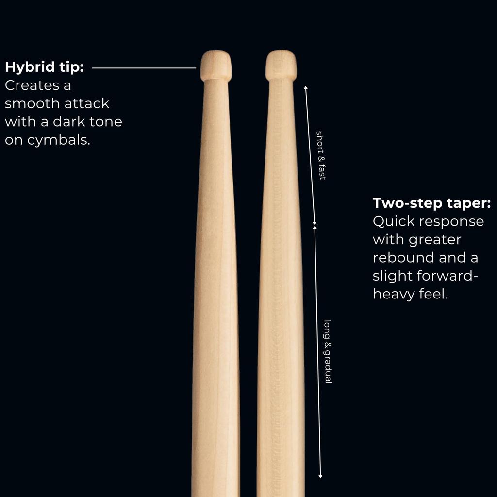 MEINL Stick Brush Meinl Drumstick HYBRID Maple Hybrid Tip 7A SB134 X & (413 13.6mm) []