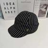 Striped Casual Beret Hat Women Lightweight Sun Protection Cap For Outdoor Use